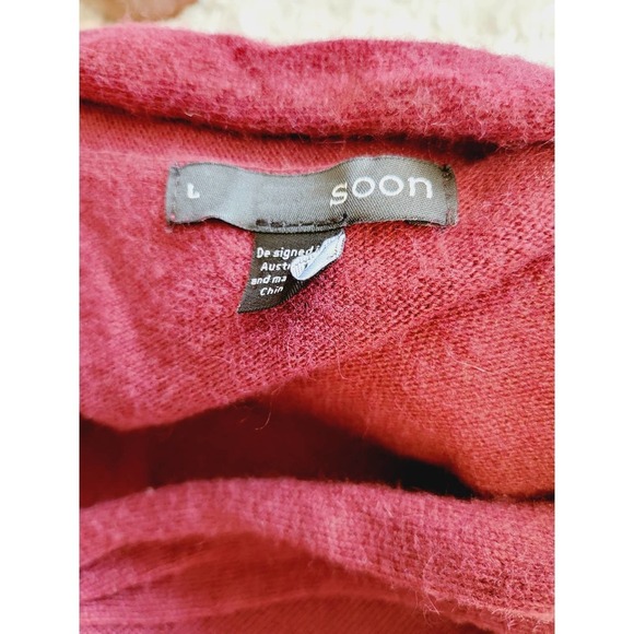 Soon Maternity Riley V-Neck Maternity Sweater Red - Picture 6 of 6